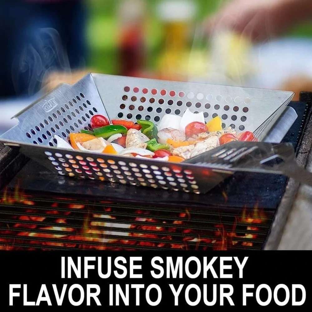 NEW! Grill Basket Heavy Duty Stainless Steel